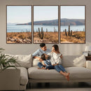 Desert Lake Wall Art – Framed Cactus Mountain Canvas by MyGreatCanvas | Canvas Wall Art Prints | Photo Prints & Wall Decor
