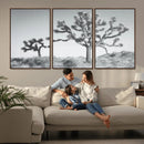 Joshua Tree Wall Art Canvas Print – Framed Black White