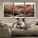 Modern Japanese Wall Art Canvas Print – Framed Abstract