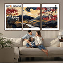 Modern Mount Fuji Wall Art Canvas Print – Framed Abstract