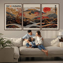 Modern Japanese Wall Art Canvas Print – Framed Abstract