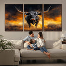 Longhorn Canvas Wall Art Canvas Print – Framed Bold Bull