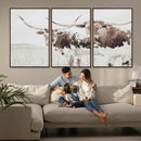 Longhorn Wall Art Canvas Print – Framed Western Cow Rustic