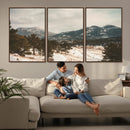 Mountain Landscape Wall Art Canvas Print – Framed Snowy