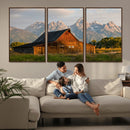 Rustic Barn Wall Art Canvas Print – Framed Grand Teton Park