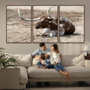 Texas Longhorn Wall Art Canvas Print – Framed Country Living