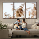 Pampas Grass Wall Art Canvas Print – Framed Neutral Tones