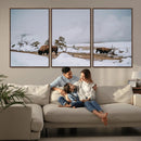 Bison Wildlife Wall Art Canvas Print – Framed Snowy Prairie