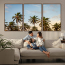 Palms Wall Art Canvas Print – Framed Tropical Coastal Nature