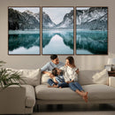 Mountain Lake Wall Art Canvas Print – Framed Toblacher See