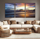 Beach Sunset Wall Art Canvas Print – Tropical Ocean Waves