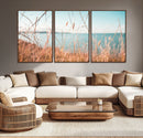Coastal Grass Landscape Wall Art Canvas Print – Golden