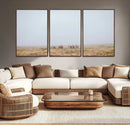 Foggy Plains Wall Art Canvas Print – Framed Horseback Riders