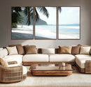 Tropical Beach Wall Art Canvas Print – Framed Serene Ocean