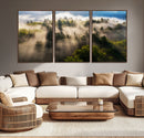 Tranquil Forest Scene Wall Art Canvas Print – Framed Moody