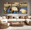 Wild Elk Wall Art Canvas Print – Framed Neutral Wildlife