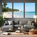 Palm Tree Coast Wall Art Canvas Print – Framed Island Getaway with Crystal Blue Water Scenic Artwork for Home, Office by MyGreatCanvas | Canvas Wall Art Prints | Photo Prints & Wall Decor
