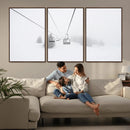Ski Lift Wall Art Canvas Print – Snowy Alpine Landscape