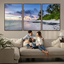 Tropical Beach Wall Art Canvas Print – Framed Sunset Glow