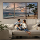 Tropical Storm Wall Art Canvas Print – Framed Moody Beach