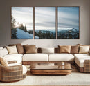 Snowy Mountain Wall Art Canvas Print – Frosty Peaks Alpine