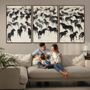 Wild Horse Stampede Wall Art Canvas Print – Monochrome by MyGreatCanvas | Canvas Wall Art Prints | Photo Prints & Wall Decor