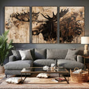 Moose Canvas Wall Art — Rustic Wildlife Painting Print | by MyGreatCanvas | Canvas Wall Art Prints | Photo Prints & Wall Decor
