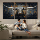 Rustic Longhorn Bull Wall Art Canvas Print – Vintage Western by MyGreatCanvas | Canvas Wall Art Prints | Photo Prints & Wall Decor