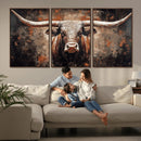 Rustic Longhorn Bull Wall Art Canvas Print – Vintage Western by MyGreatCanvas | Canvas Wall Art Prints | Photo Prints & Wall Decor