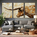Rustic Longhorn Bull Wall Art Canvas Print – Vintage Western by MyGreatCanvas | Canvas Wall Art Prints | Photo Prints & Wall Decor