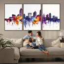 Atlanta Skyline Wall Art Canvas Print – Framed Colorful