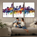 Atlanta Skyline Wall Art Canvas Print – Framed Colorful