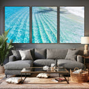 Crystal Clear Ocean Water Sunlit Reflections Palm Shadow Sandy Beach Tropical Wall Art for Home, Office Decor by MyGreatCanvas | Canvas Wall Art Prints | Photo Prints & Wall Decor