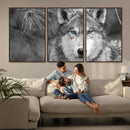 Wild Wolf Blue Eye Wall Art Canvas Print
