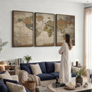 World Map Canvas Print – Framed Travel Map Wall Art for