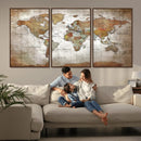 Vibrant Watercolor World Map Canvas Wall Art – Framed Travel by MyGreatCanvas | Canvas Wall Art Prints | Photo Prints & Wall Decor
