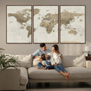 Detailed World Map Wall Art Canvas Print by MyGreatCanvas | Canvas Wall Art Prints | Photo Prints & Wall Decor
