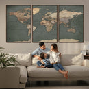 Rustic Black and Wood World Map Canvas Wall Art – Framed by MyGreatCanvas | Canvas Wall Art Prints | Photo Prints & Wall Decor