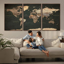 Vintage World Map Canvas Wall Art – Framed Travel Map for by MyGreatCanvas | Canvas Wall Art Prints | Photo Prints & Wall Decor
