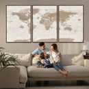 Framed Large World Map Canvas Print for Office Decor by MyGreatCanvas | Canvas Wall Art Prints | Photo Prints & Wall Decor