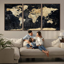 Framed Large World Map Wall Art Canvas Print for Living Room by MyGreatCanvas | Canvas Wall Art Prints | Photo Prints & Wall Decor
