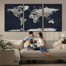 Colorful Watercolor World Map Canvas Print – Vibrant Framed
