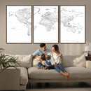 World Map Canvas Print – Framed Modern Detailed Map of the by MyGreatCanvas | Canvas Wall Art Prints | Photo Prints & Wall Decor