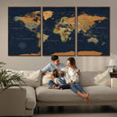 Modern World Map Canvas Print – Framed Detailed Map of the by MyGreatCanvas | Canvas Wall Art Prints | Photo Prints & Wall Decor
