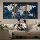Large Blue World Map Wall Art Canvas Print for Home Office by MyGreatCanvas | Canvas Wall Art Prints | Photo Prints & Wall Decor