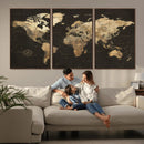 Framed World Map with Pin Canvas Print – Detailed World Map by MyGreatCanvas | Canvas Wall Art Prints | Photo Prints & Wall Decor