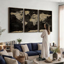 Push Pin World Map Canvas Wall Art Print, Interactive Travel