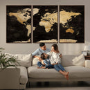Extra Large World Map Canvas Print – Detailed Map Classic