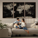 Detailed World Map Wall Art Print - Large Framed World Map