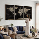 Detailed World Map Wall Art Print - Large Framed World Map